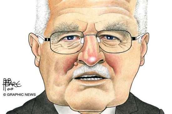 Václav Klaus v karikatuře Graphic News.